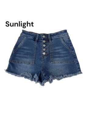 YMI DREAM Autentic Denim Women SZ 5/27 Blue High Rise Button Fly Jean Short